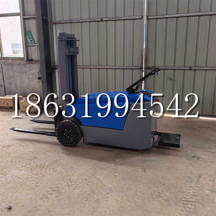 营口市全电动叉车插腿式堆高车液压装卸车1.5吨升高小型站驾式铲车